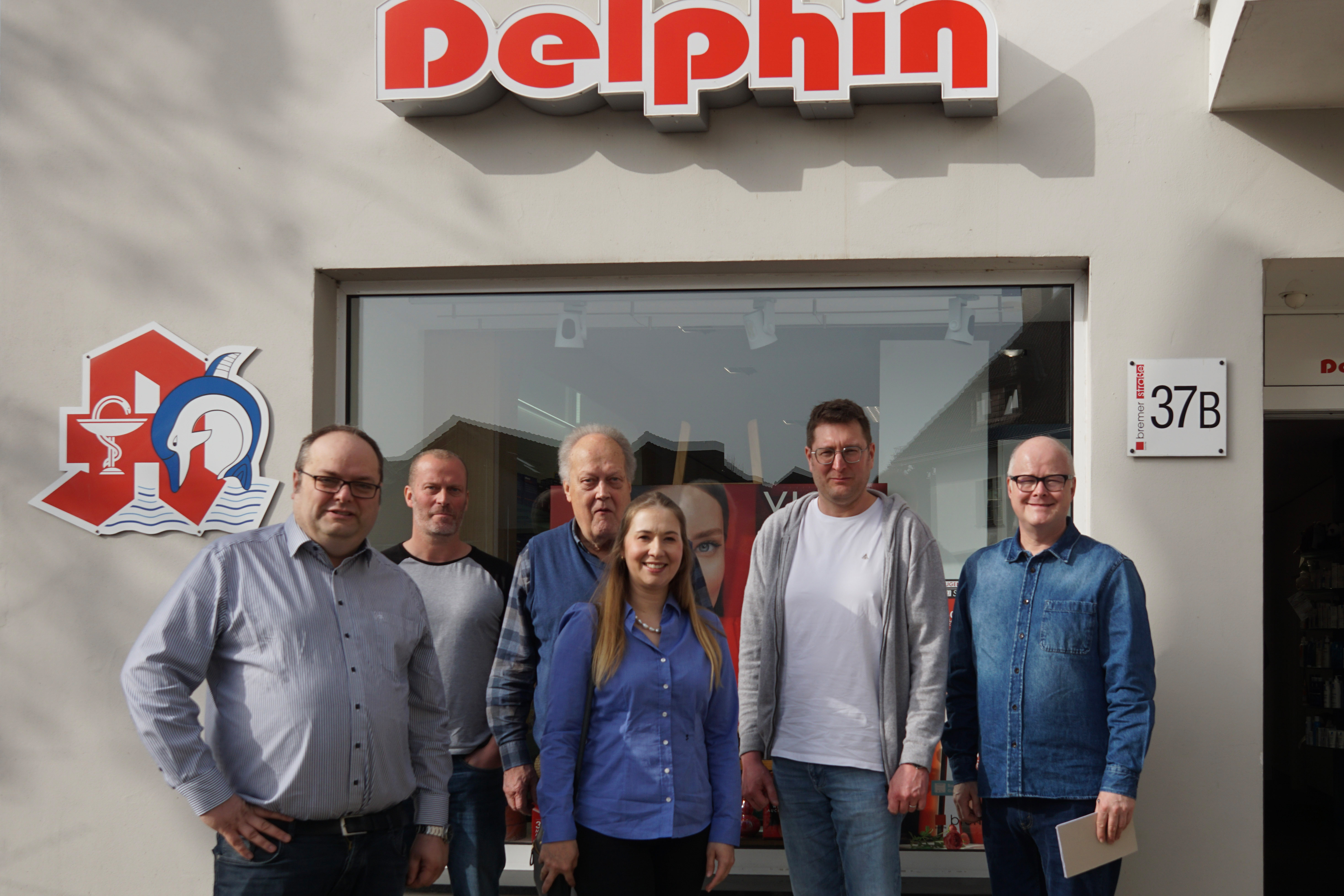 (v.l.n.r. Marcus Unger, Christoph Flerlage, Rolf Flerlage, Carolin Klevorn, Mathias Westermeyer)